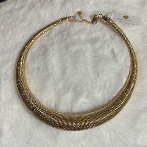 True to form gold metallic choker necklace